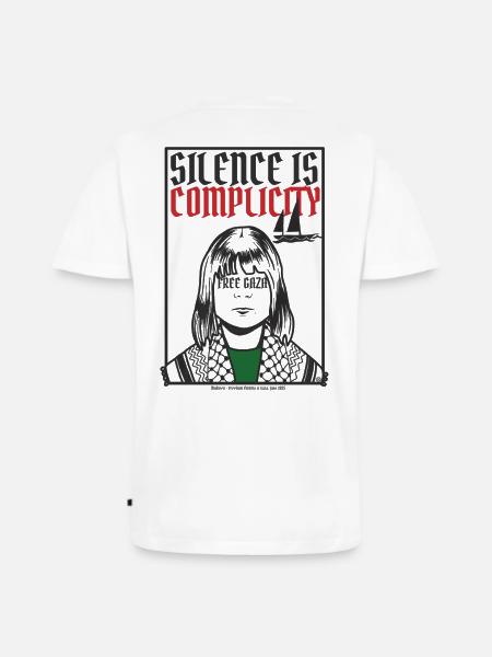 Silence is complicity, Free Gaza, Free Palestine - T-shirt encolure en V Premium bio Homme - blanc