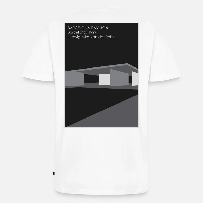 Moderne Architektur: Barcelona Pavillon - Männer Premium Bio T-Shirt mit V-Ausschnitt - Weiß