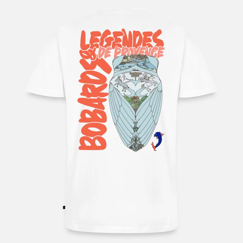 Legenden der Provence Cicada - Männer Premium Bio T-Shirt mit V-Ausschnitt - Weiß