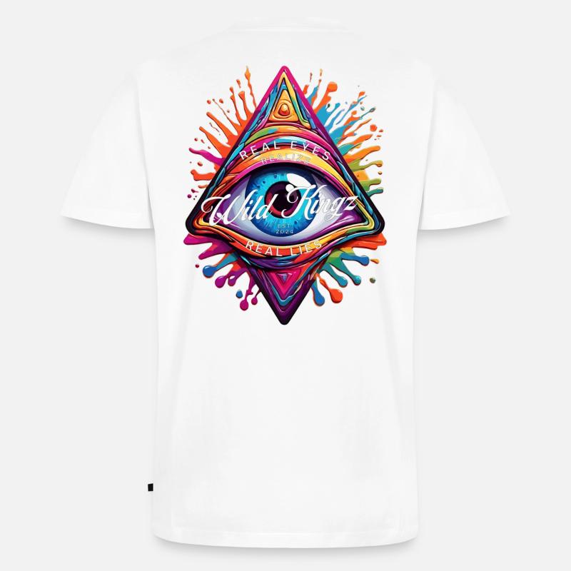 Lachendes Auge - Männer Premium Bio T-Shirt mit V-Ausschnitt - Weiß