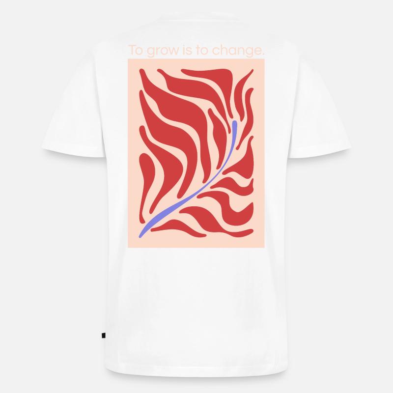 Wachstum durch Wandel – Blattform Muster - Männer Premium Bio T-Shirt mit V-Ausschnitt - Weiß