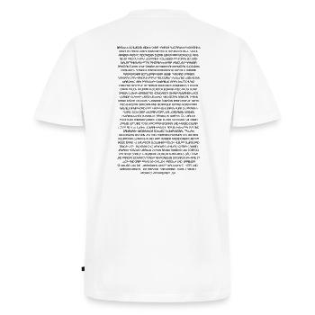 One World - Männer Premium Bio T-Shirt mit V-Ausschnitt - Weiß - Hinten - Nico (187cm)
