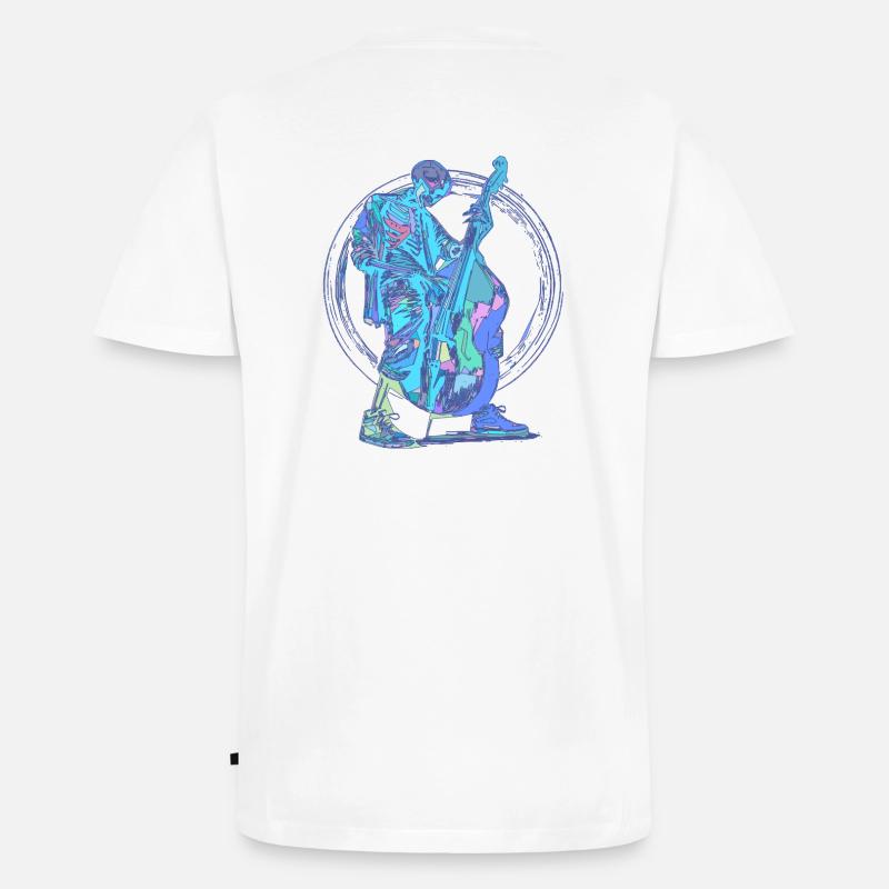 Kontrabassguy - Männer Premium Bio T-Shirt mit V-Ausschnitt - Weiß