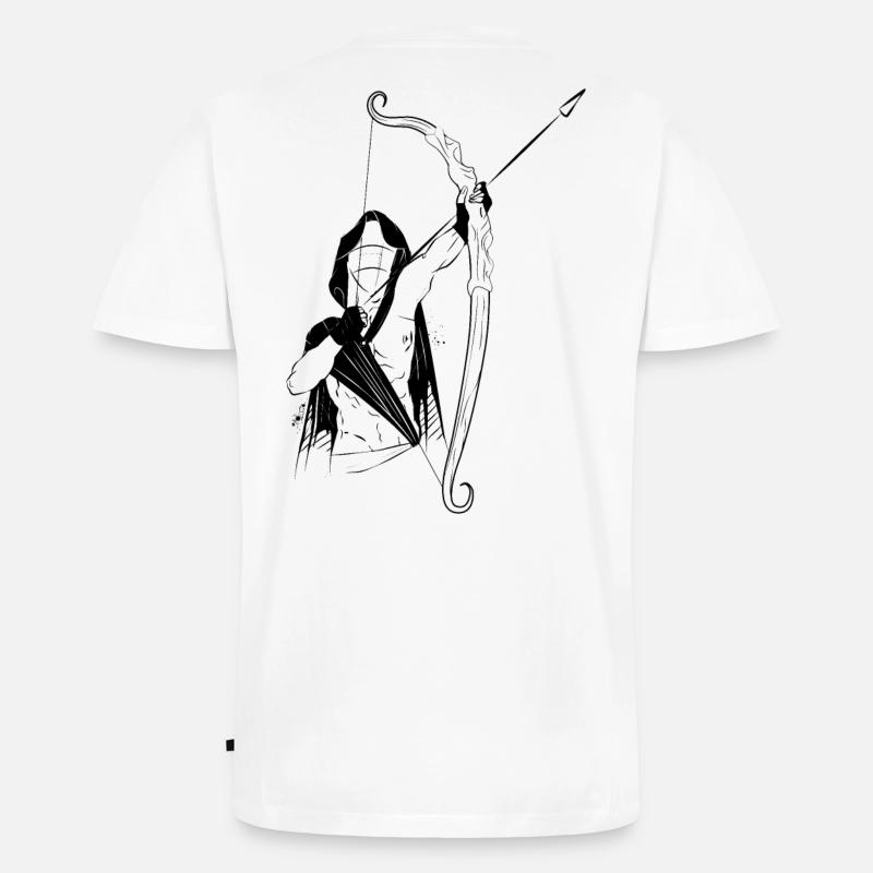 Bogenschießen - Bogenschütze - Männer Premium Bio T-Shirt mit V-Ausschnitt - Weiß