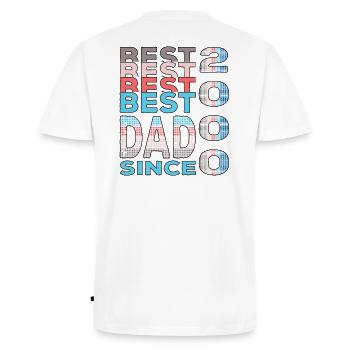 Bester Papa der Welt seit 2000 Vatertag - Männer Premium Bio T-Shirt mit V-Ausschnitt - Weiß - Hinten - Nico (187cm)