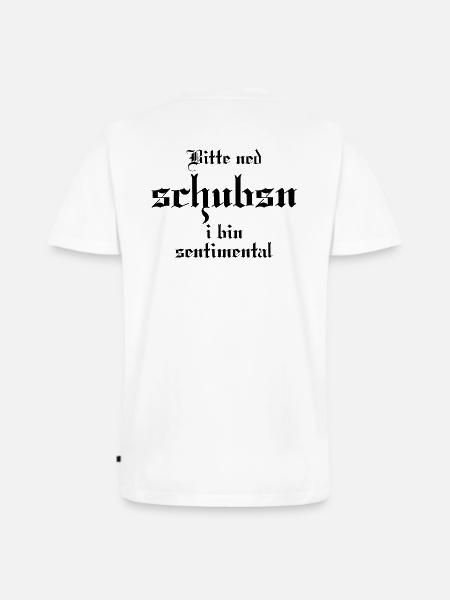 Schubs mi ned - Männer Premium Bio T-Shirt mit V-Ausschnitt - Weiß