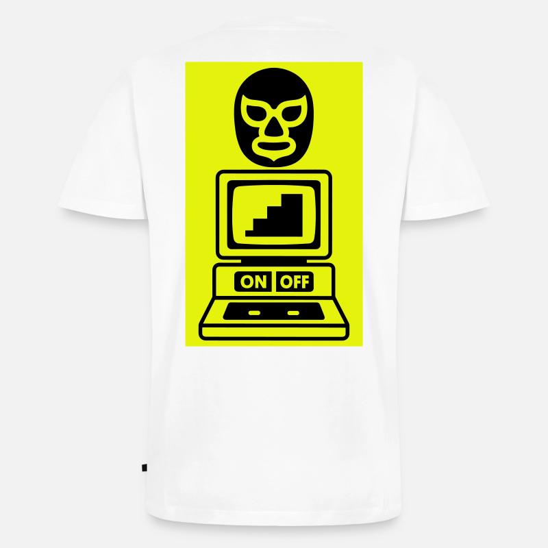 Computercult - Männer Premium Bio T-Shirt mit V-Ausschnitt - Weiß