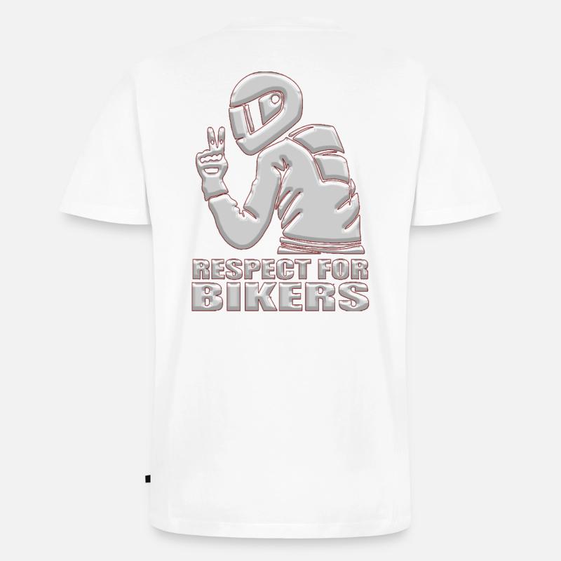 Biker - Männer Premium Bio T-Shirt mit V-Ausschnitt - Weiß