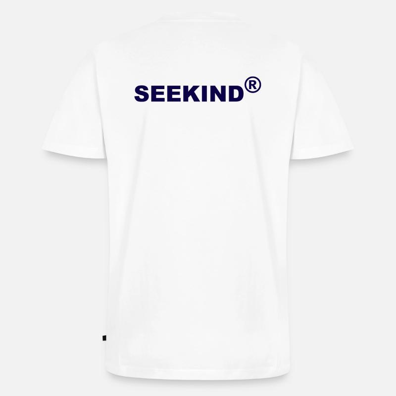 SEEKIND registered since 2012 - Männer Premium Bio T-Shirt mit V-Ausschnitt - Weiß