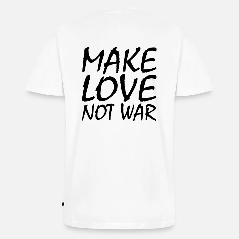 Make love not war - Männer Premium Bio T-Shirt mit V-Ausschnitt - Weiß
