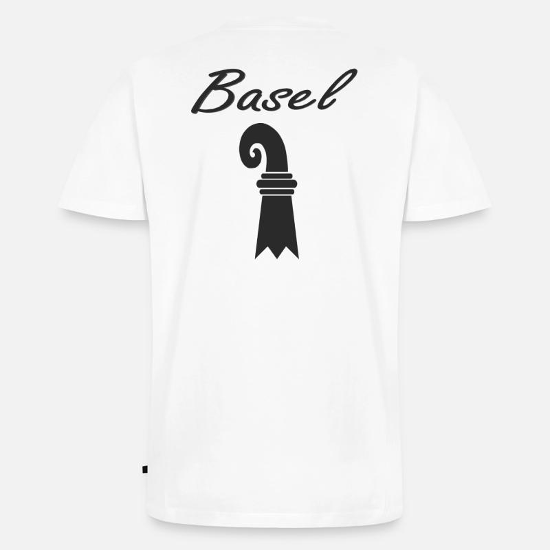 Baselerstab Design - Männer Premium Bio T-Shirt mit V-Ausschnitt - Weiß
