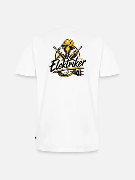 Elektriker Power Icon - Männer Premium Bio T-Shirt mit V-Ausschnitt - Weiß