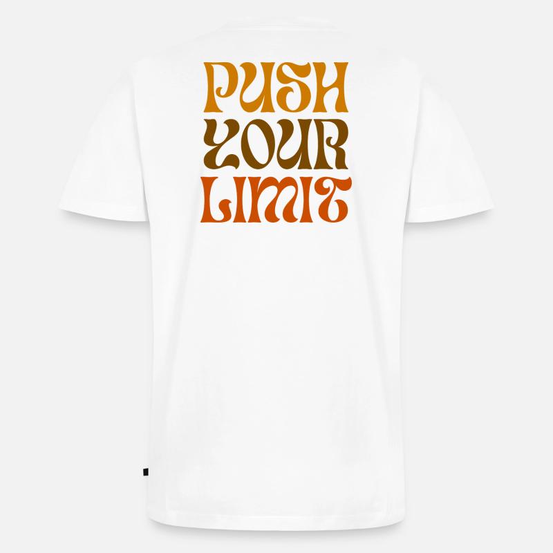 Push Your Limits Motivational Design - Männer Premium Bio T-Shirt mit V-Ausschnitt - Weiß
