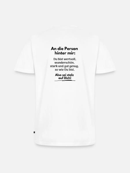 Du bist gut genug! - Männer Premium Bio T-Shirt mit V-Ausschnitt - Weiß