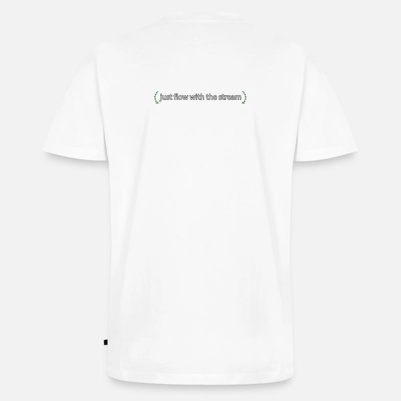 just flow with the stream - Männer Premium Bio T-Shirt mit V-Ausschnitt - Weiß