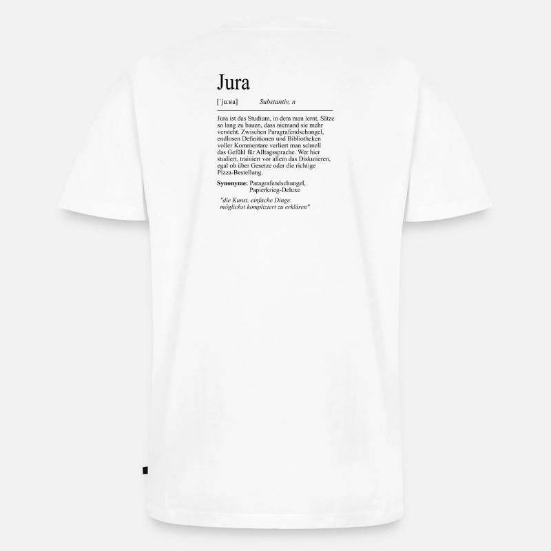 Unispruch "Jura" Student Geschenk, Studenten - Männer Premium Bio T-Shirt mit V-Ausschnitt - Weiß