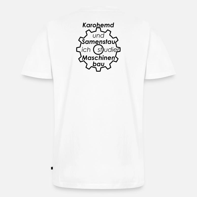 Unispruch "Karohemd und Samenstau" Studenten - Männer Premium Bio T-Shirt mit V-Ausschnitt - Weiß