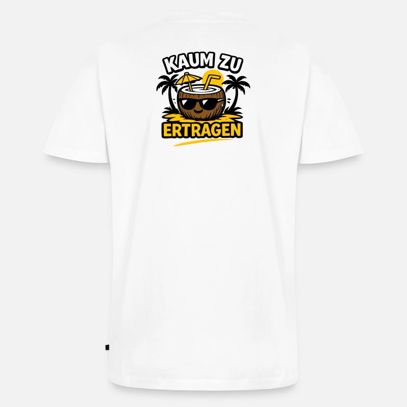 Kokosnuss Strandheld  - Männer Premium Bio T-Shirt mit V-Ausschnitt - Weiß