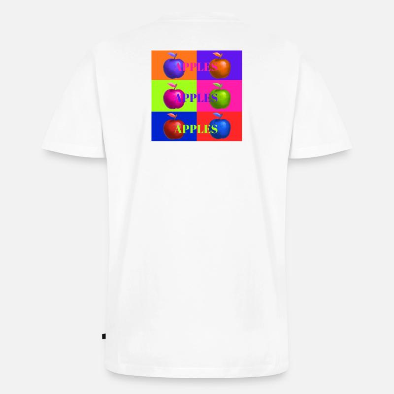 Pop Art Apfel Collage Design - Männer Premium Bio T-Shirt mit V-Ausschnitt - Weiß