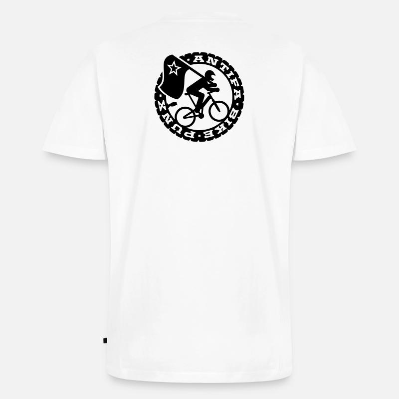 Antifa Bike Punks - Männer Premium Bio T-Shirt mit V-Ausschnitt - Weiß