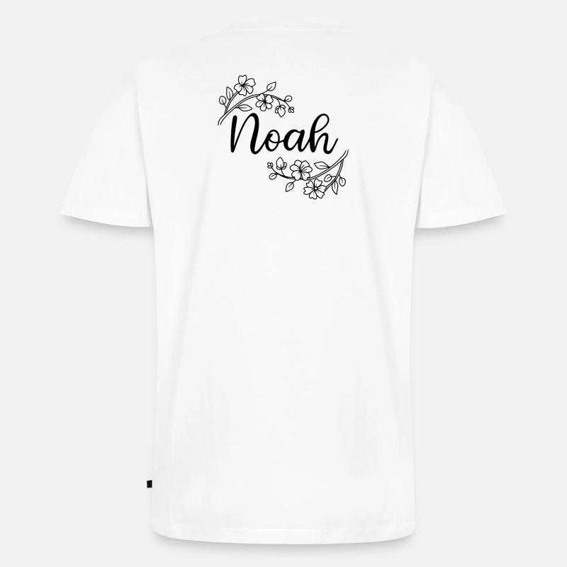 Noah | name of name | Vectorgraphic ! - Männer Premium Bio T-Shirt mit V-Ausschnitt - Weiß