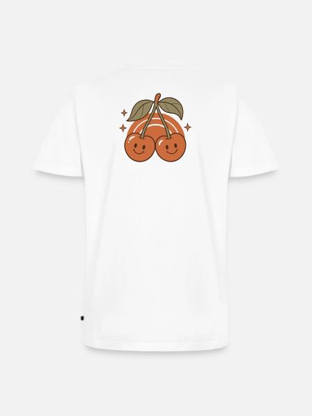Sweet Retro Cherries Smile - Men's Premium Organic T-shirt with V-neck - white