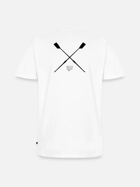 Rudershirt mit Sehtest - Männer Premium Bio T-Shirt mit V-Ausschnitt - Weiß
