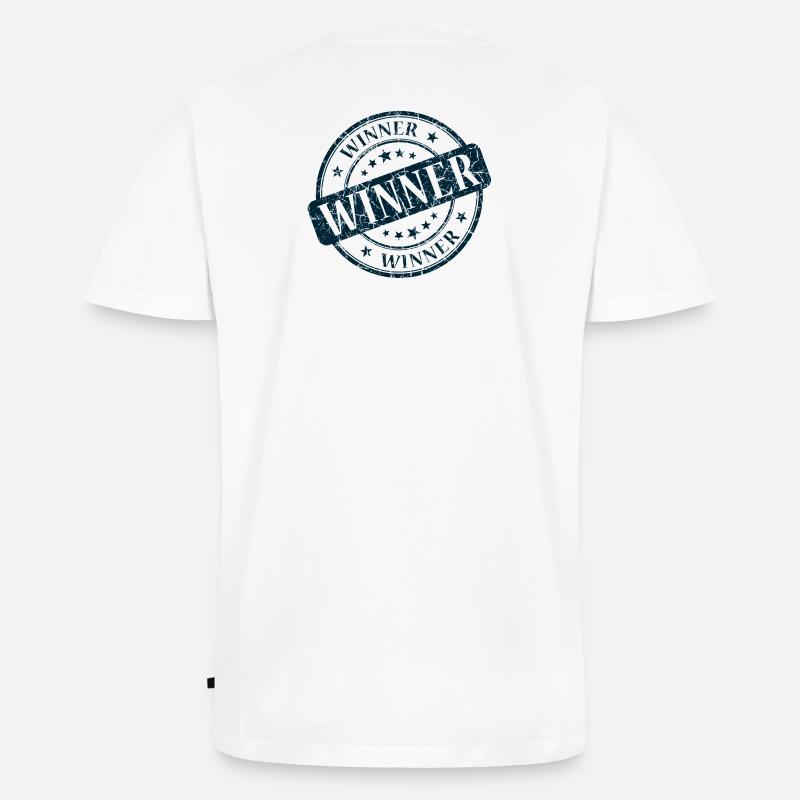 Gewinner, Gewinner, Beste, Gewinner, Beste - Männer Premium Bio T-Shirt mit V-Ausschnitt - Weiß