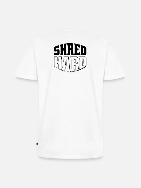 Shred Hard Snowboard Style - Männer Premium Bio T-Shirt mit V-Ausschnitt - Weiß