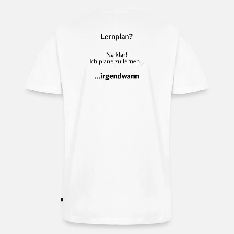 Unispruch "Lernplan?" Student Geschenk, Studenten - Männer Premium Bio T-Shirt mit V-Ausschnitt - Weiß