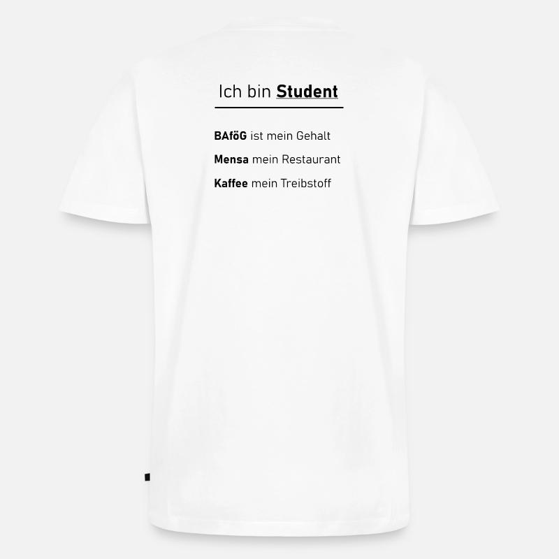 Unispruch "Ich bin Student" Geschenk, Studenten - Männer Premium Bio T-Shirt mit V-Ausschnitt - Weiß