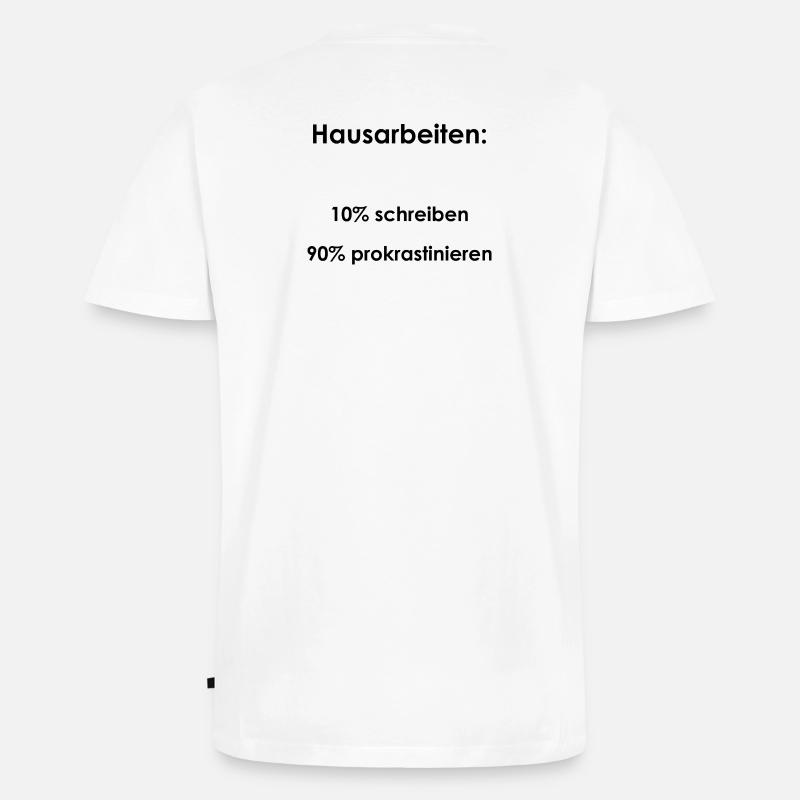 Unispruch "Hausarbeiten" Geschenk, Studenten - Männer Premium Bio T-Shirt mit V-Ausschnitt - Weiß