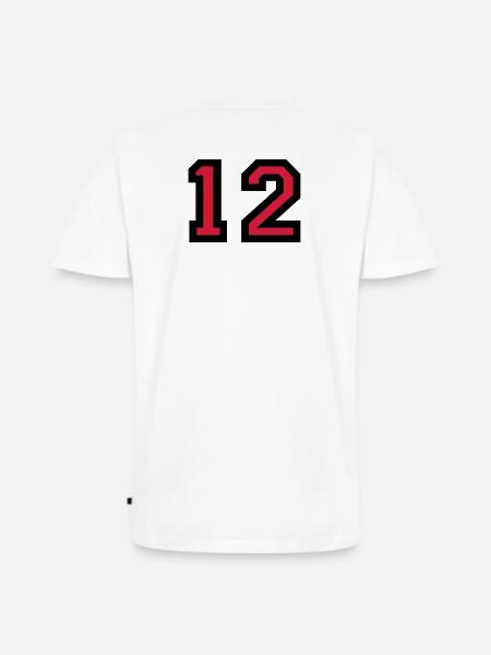 The number 12 - number twelve - Men's Premium Organic T-shirt with V-neck - white