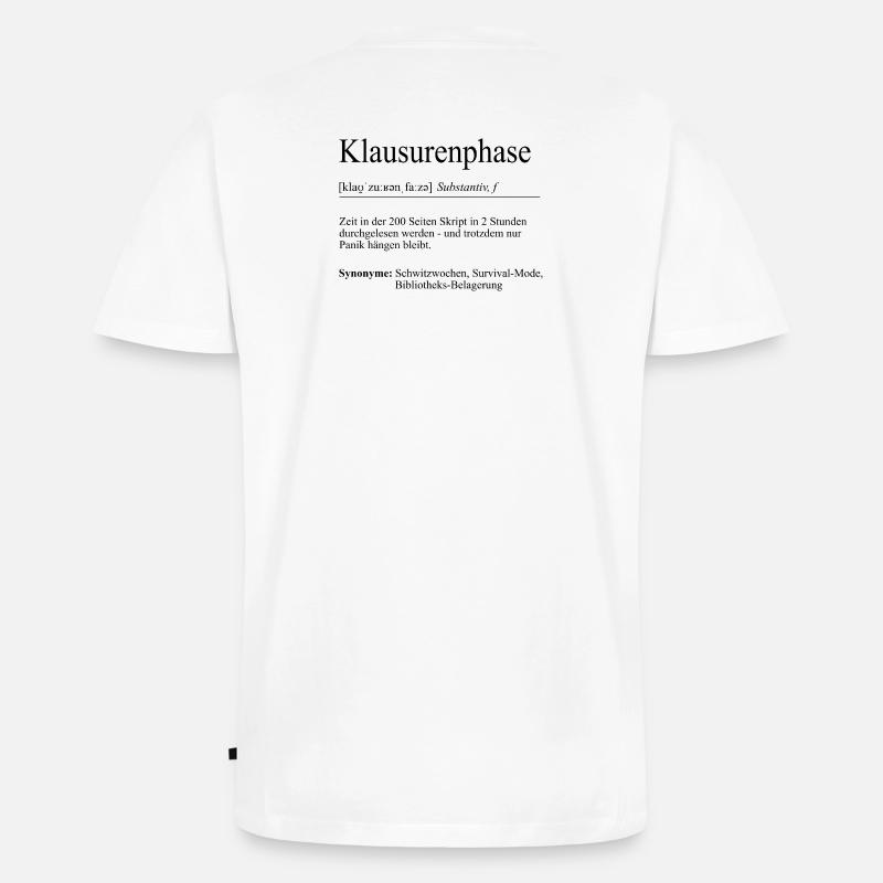 Unispruch "Klausurenphase" Geschenk, Studenten - Männer Premium Bio T-Shirt mit V-Ausschnitt - Weiß