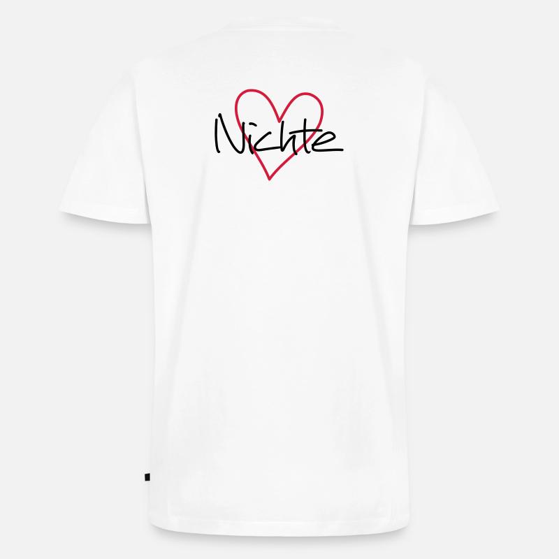 Nichte Herz Geschenk Geschenkidee Partnerlook - Männer Premium Bio T-Shirt mit V-Ausschnitt - Weiß