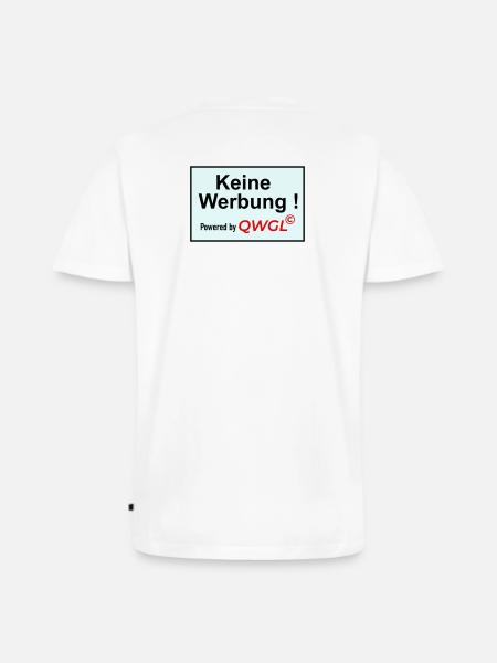 Keine Werbung powered by - Männer Premium Bio T-Shirt mit V-Ausschnitt - Weiß