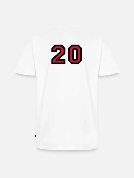 The number 20 - number twenty - Men's Premium Organic T-shirt with V-neck - white