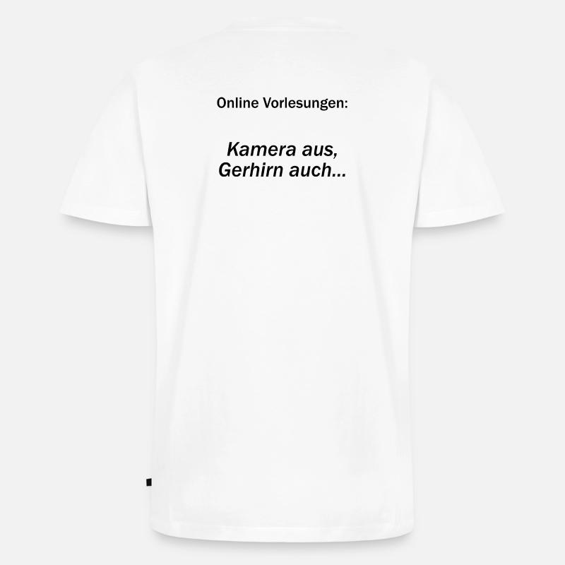 Unispruch "Online Vorlesungen" Geschenk, Studenten - Männer Premium Bio T-Shirt mit V-Ausschnitt - Weiß