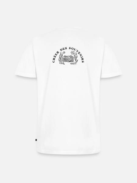 Créer des souvenirs full logo - Men's Premium Organic T-shirt with V-neck - white