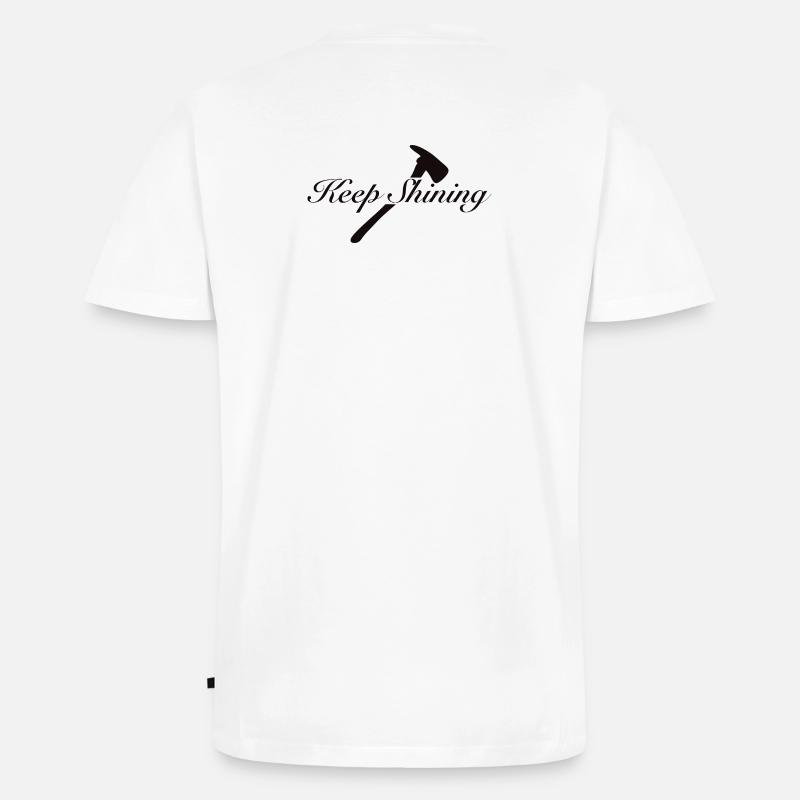 Keep Shining  - Männer Premium Bio T-Shirt mit V-Ausschnitt - Weiß