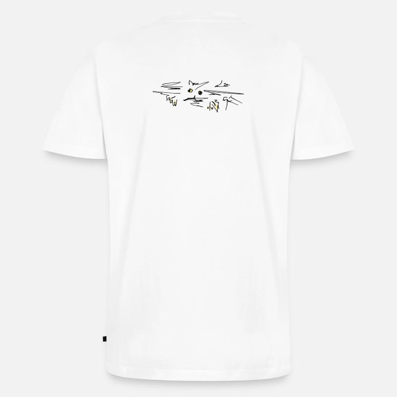 Katze cat - Männer Premium Bio T-Shirt mit V-Ausschnitt - Weiß