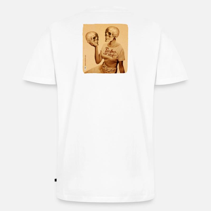 SEIN ODER NICHT SEIN - Männer Premium Bio T-Shirt mit V-Ausschnitt - Weiß