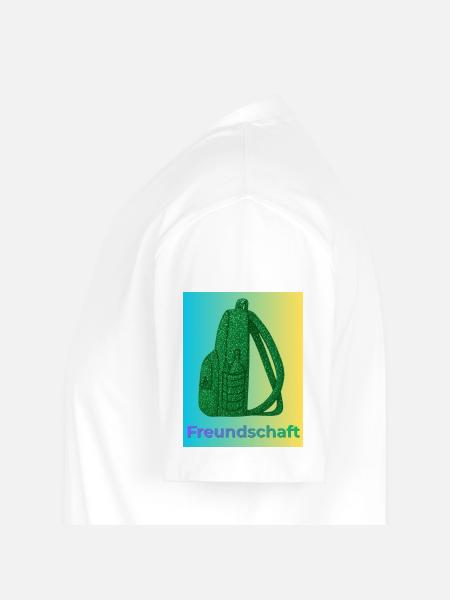 Freundschaft Glitzer Rucksack grün - Männer Premium Bio T-Shirt mit V-Ausschnitt - Weiß