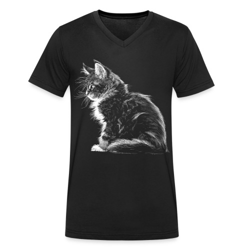 Kätzchen - Stanley/Stella Männer Bio-T-Shirt mit V-Ausschnitt