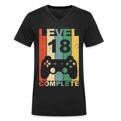 18. Geburtstag 18 Jahre Level Complete - Männer Bio-T-Shirt mit V-Ausschnitt von Stanley & Stella
