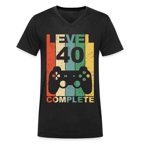 40. Geburtstag 40 Jahre Level Complete - Männer Bio-T-Shirt mit V-Ausschnitt von Stanley & Stella