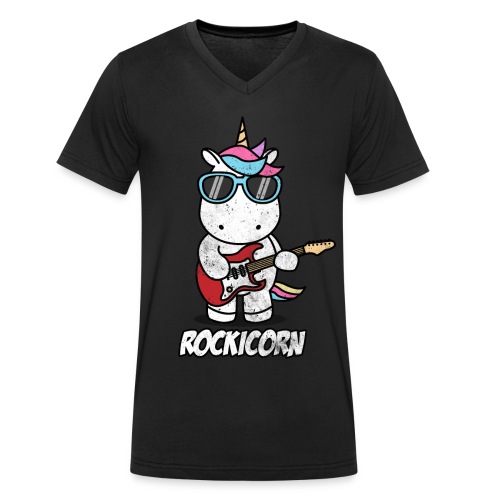 Rockicorn Rock n Roll Unicorn Einhorn Geschenkidee - Männer Bio-T-Shirt mit V-Ausschnitt von Stanley & Stella