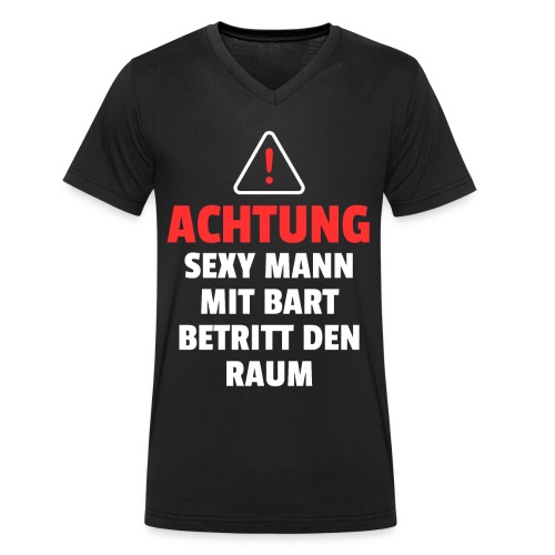 Achtung sexy Mann mit Bart Geschenk - Männer Bio-T-Shirt mit V-Ausschnitt von Stanley & Stella