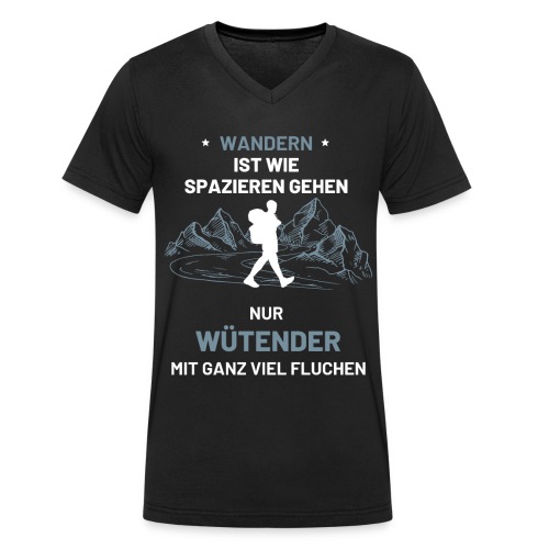 Wandern Wanderer Geschenk Spazieren - Männer Bio-T-Shirt mit V-Ausschnitt von Stanley & Stella