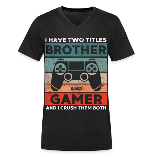 Bruder und Gamer Gaming Geschenk - Männer Bio-T-Shirt mit V-Ausschnitt von Stanley & Stella